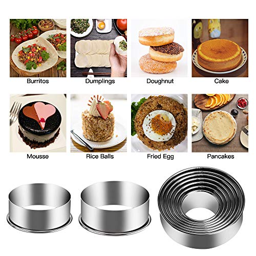 12 Pieces Biscuit Cookie Cutter Set With Tin Box Biscuit Plain Edge Round Cutters Metal Ring Baking Molds