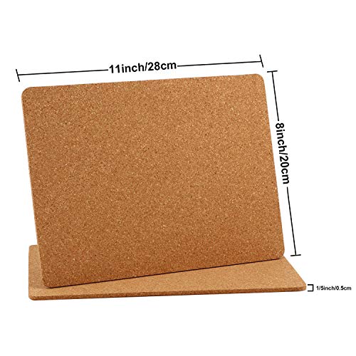 4 Pack Rectangle Cork Board Coasters for Hot Dishes 11'' x 8'' Cork Trivet Placemat Hot Pad Sheet Heat Resistant for Kitchen Countertops Table Pots Pans Restaurant Cafe Wedding Supplies