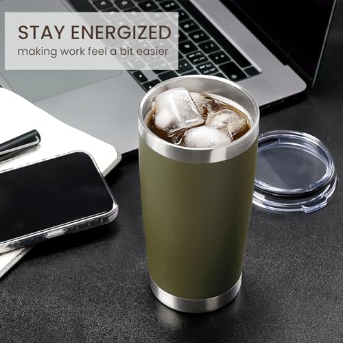 20oz Tumbler 8 Pack Double Wall Vacuum Insulated Travel Mug Bulk (8 Count)