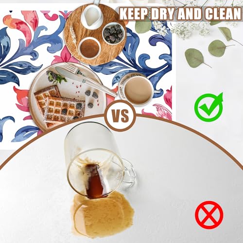 Blue and Pink Damask Coffee Mat Absorbent Dish Drying Mat for Kitchen Counter Hide Stain Coffee Bar Accessories with Rubber Backed Fit Under Espresso Machine Cafe Table