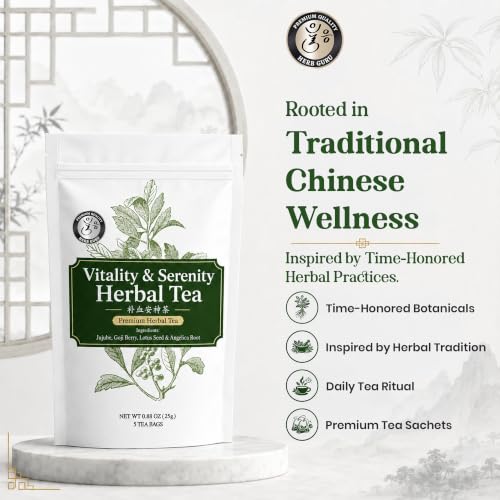 Calm Energy & Daily Balance Traditional Chinese Herbal Tea for Modern Wellness (5 Count)