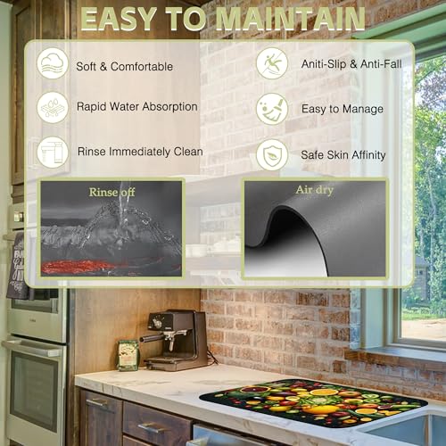 Dish Drying Mat for Kitchen Counter Absorbent Dish Coffee Mat 16"X24"