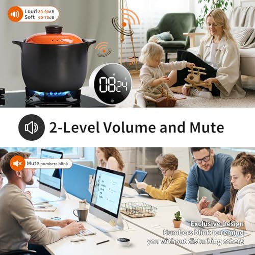 Digital Magnetic Kitchen Timer & Stopwatch with LED Display