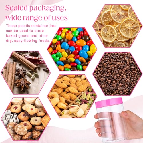 4 Pcs Plastic Jars Wide Mouth with Lids (4 Count)