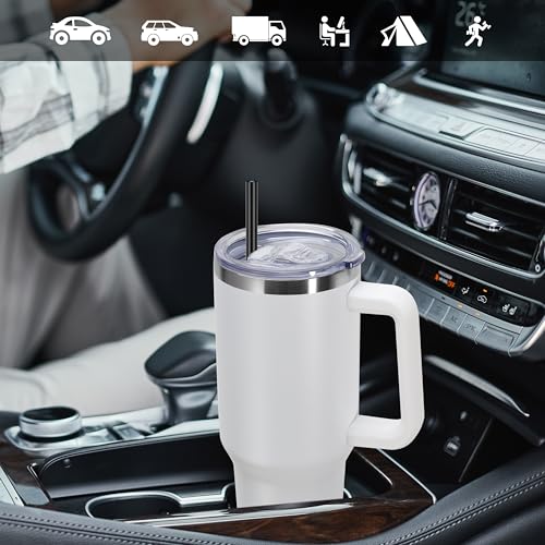 40 oz Tumbler with Handle and Straw