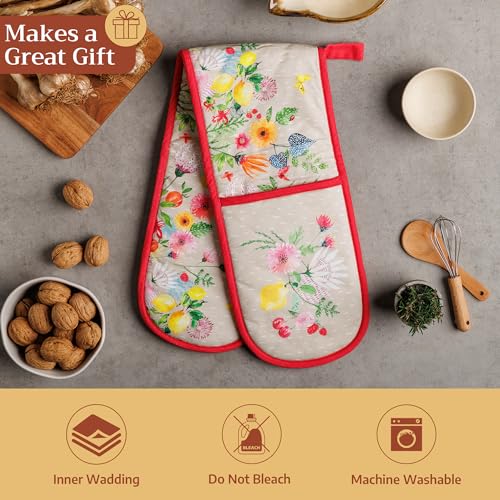 Double Oven Mitts 100% Cotton Double Oven Glove
