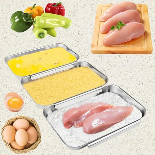 3 Piece Stainless Steel Breading Set (3 Count)