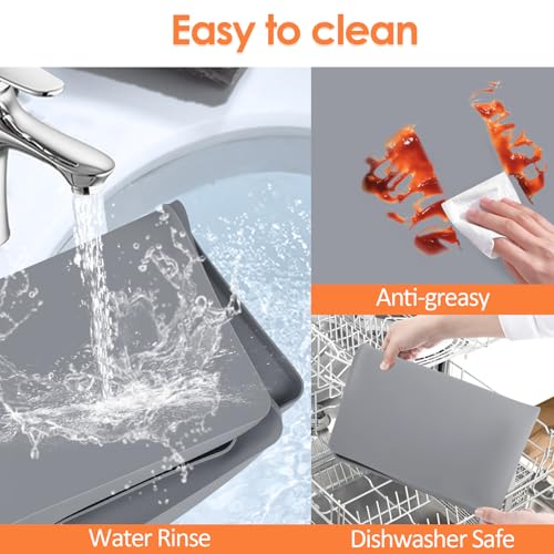 Silicone Coffee Maker Mat with Lip for Countertops