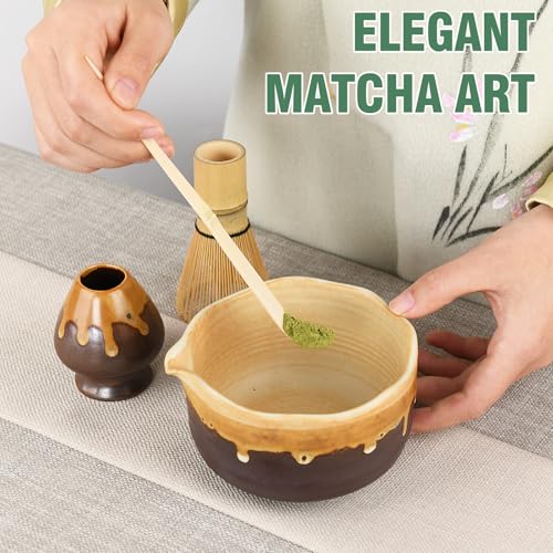 Pottery Matcha Set Japanese Handcrafted Tea Bowl