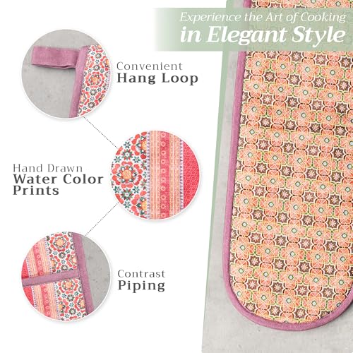Double Oven Mitts 100% Cotton Double Oven Glove
