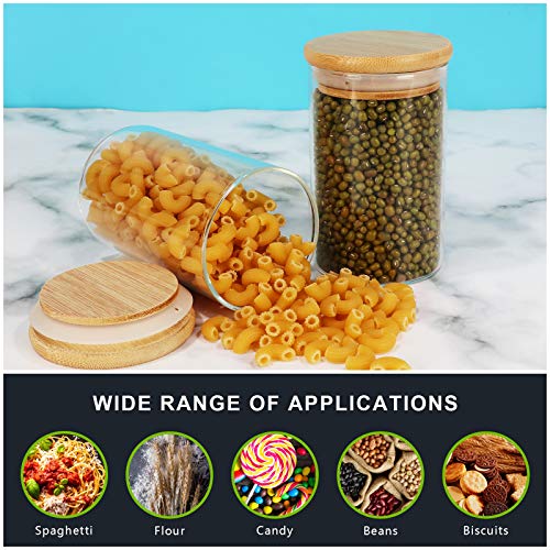 15 Pack 8 oz Glass Jars With Bamboo Lids for Kitchen (15 Count)