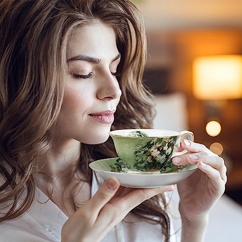 Floral Tea Cups Saucers Set of 2 (2 Count)
