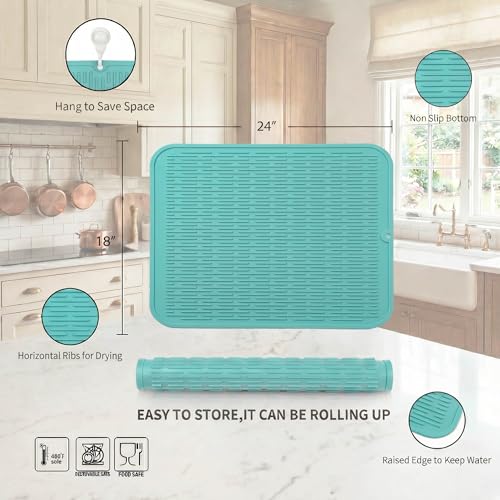 Silicone Dish Drying Mat for Multiple Usage