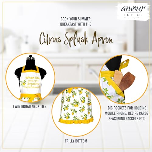 Kitchen Apron for Women with Pockets Cotton Printed Aprons for Baking
