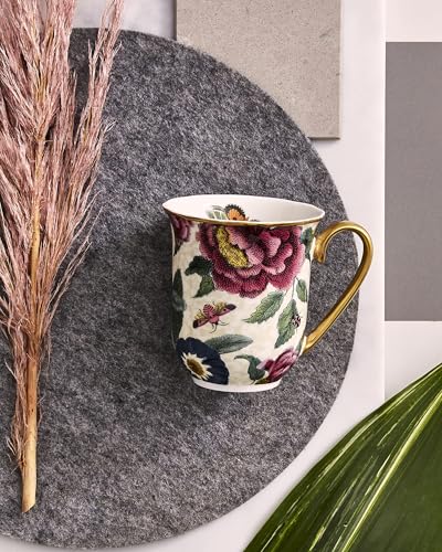 Creatures of Curiosity Collection Cream Floral Coffee Mug