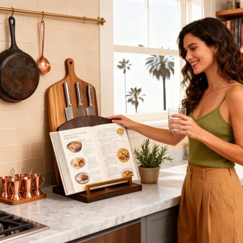 Beautiful Cookbook Stand with Removable Cutting Board