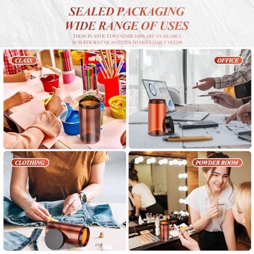 4 Pcs Plastic Jars Wide Mouth with Lids (4 Count)
