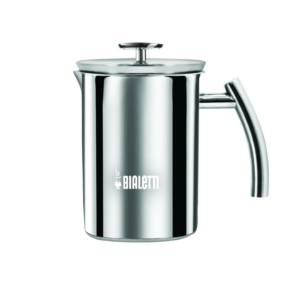Small steel manual milk frother pitcher, 200 ml