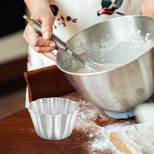6Pcs Egg Tart Molds Aluminium Pie Tins Mini Tart Tins Tiny Pie Tin Cupcake Cake Mold Pudding Molds for Home Baking (6 Count)