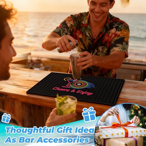 Neon Tiki Black Bar Mat 18 x 12 Inch