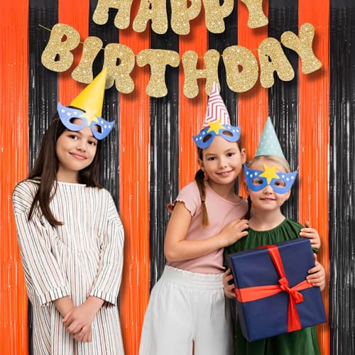 Party Foil Fringe Curtains Backdrop Halloween Decorations (2 Count)