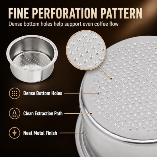 4Pcs 51mm NonPressurized Coffee Filter Basket (4 Count)