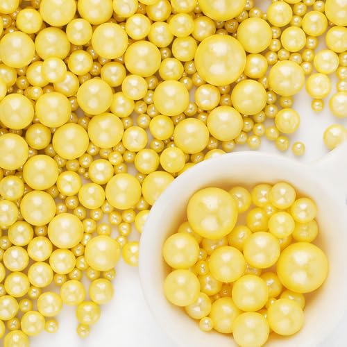 Yellow Pearl Sprinkles for Cake Decorating (4.6 Ounce)