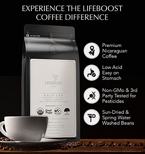 Half Caff Medium Roast Whole Bean Coffee (12 Ounce)