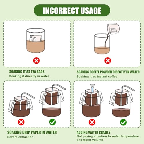 100Pcs Portable Coffee Filter Paper Bags (100 Count)