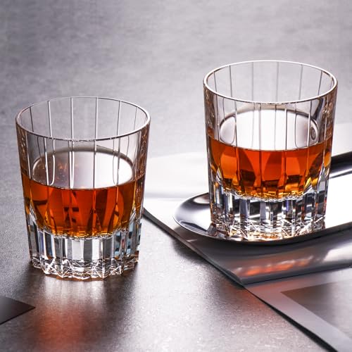 Crystal Whiskey Glasses Set of 2 Handcrafted Old Fashioned Glasses (2 Count)