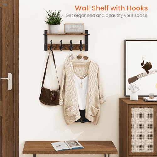 Coat Rack Wall Mount with Shelf