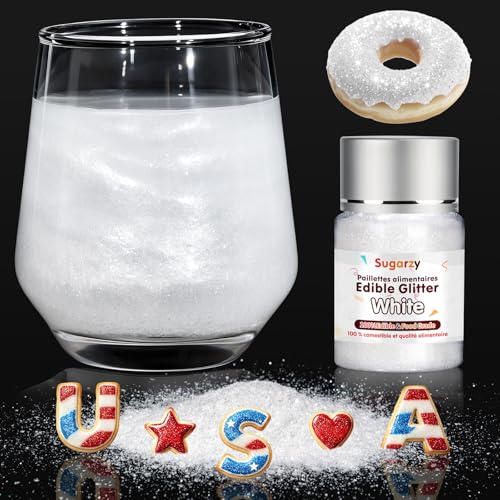 Edible White Glitter for Drinks