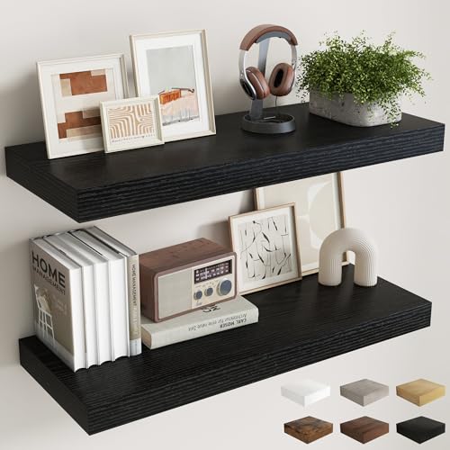 36 Inch Black Floating Shelves for Wall (2 Count)