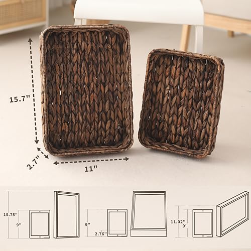 Water Hyacinth Woven Serving Tray Rectangular Hand