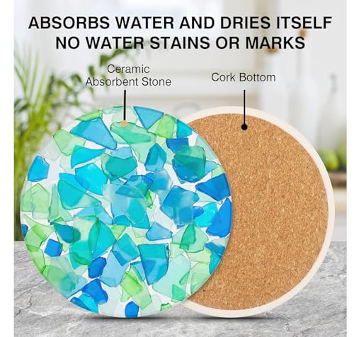 2 Pack Ceramic Coasters for Drinks (2 Count)