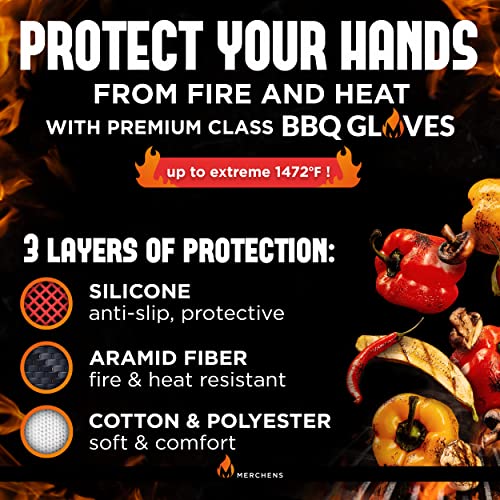 BBQ Grill & Oven Gloves 1472°F Heat Resistant (16.16 Ounce)