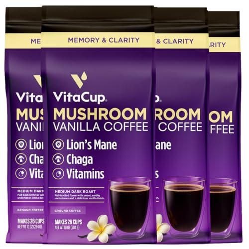 Mushroom Vanilla Flavored Medium Roast Ground Coffee (40 Ounce)