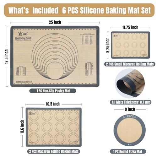 Silicone Baking Mat Set of 6