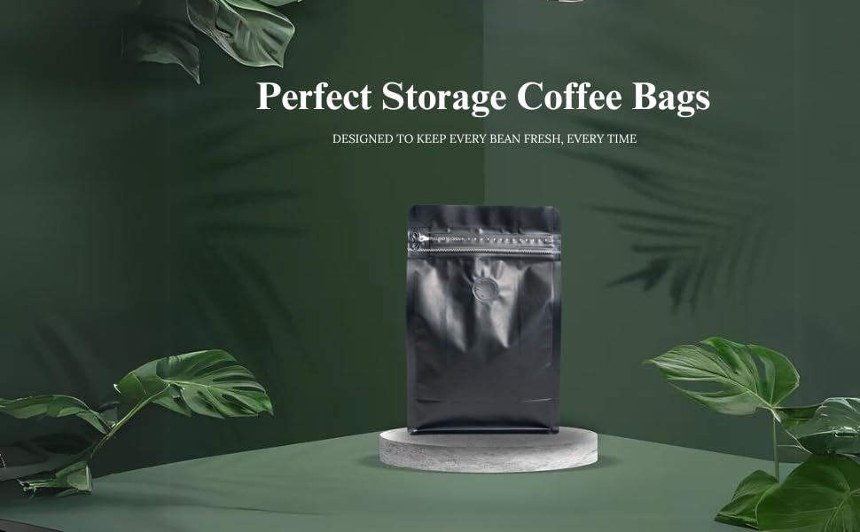 Premium Coffee Bags with Valve (50 Count)