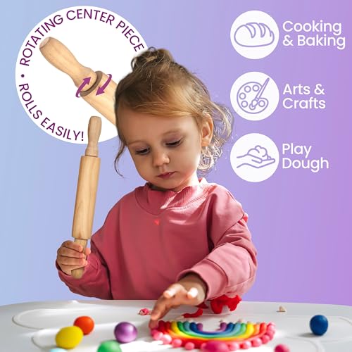 8 Inch Premium Kids Mini Rolling Pins (6 Count)