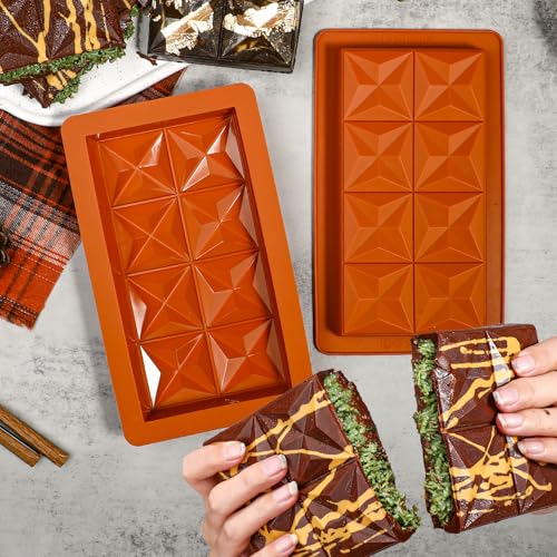 1 Inch Deep Dubai Chocolate Bar Mold Deep with Diamond Shapes