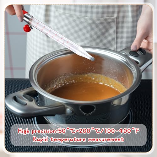 2 Pcs Candy Thermometer with Pot Clip 8" (2 Count)