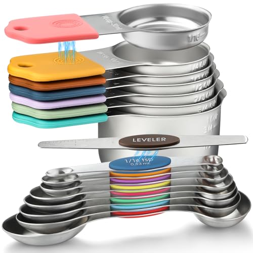 Magnetic Measuring Cups and Magnetic Measuring Spoons Set Stainless Steel