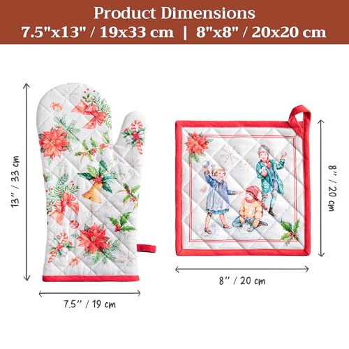 100% Cotton Oven Mitt & Pot Holder Set (2 Count)