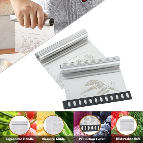 2PCS Dough Pastry Bench Cutter Scraper (2 Count)