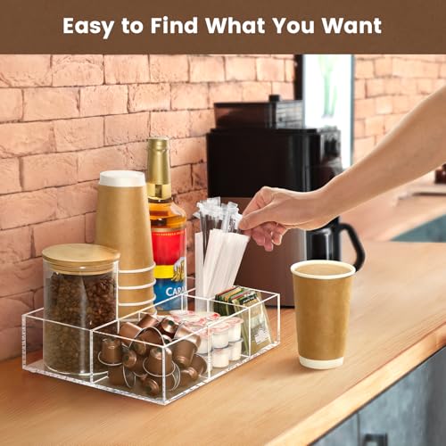 Acrylic Coffee Bar Station Organizer for Countertop