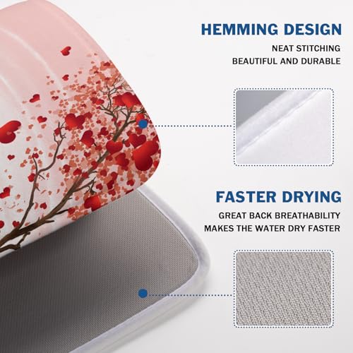 Valentine's Day Dish Drying Mats for Kitchen Counter