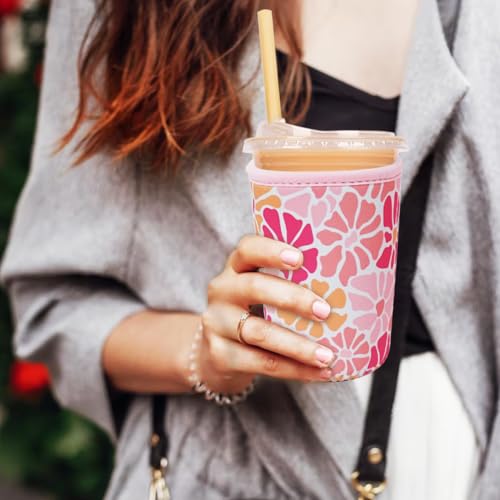 Reusable Insulated Neoprene Iced Coffee Cup Sleeve (3 Count)