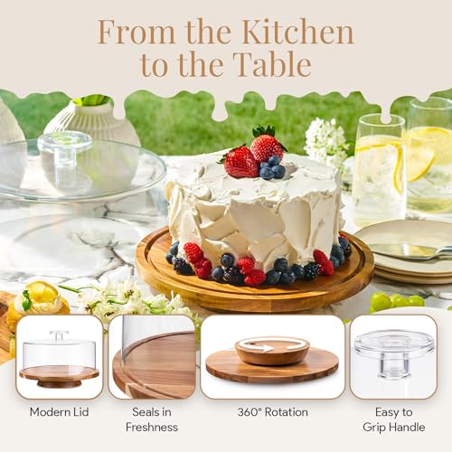 Rotating Cake Stand With Lid