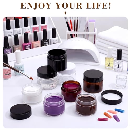 4 Pcs Plastic Jars Wide Mouth with Lids (4 Count)